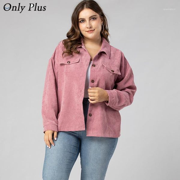 

only plus corduroy jacket short women autumn winter outwear plus size overcoats female big casual solid vintage jackets1, Black;brown