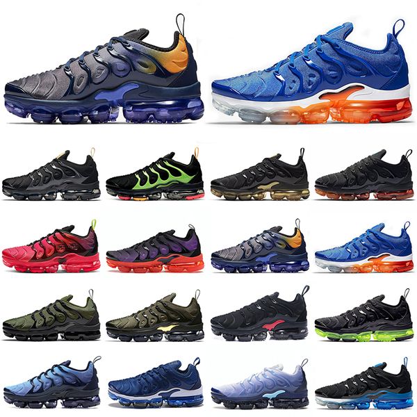 

tn plus 2022 men women running shoes bubblegum black gold triple black blue force usa mens womens trainers sports sneakers, White;red