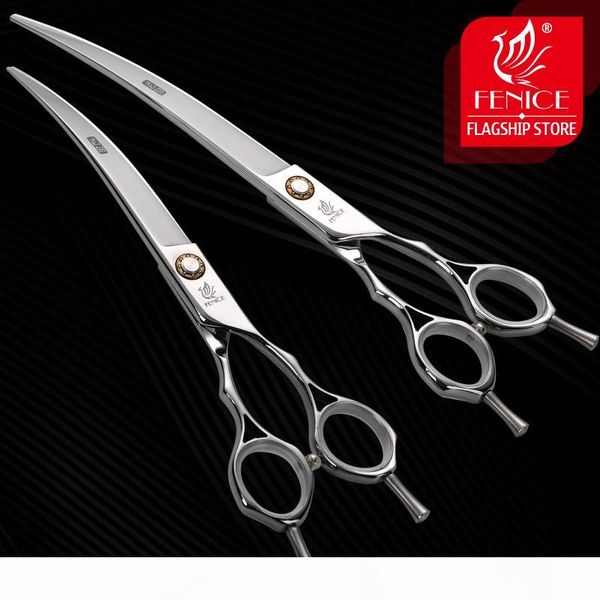 

fenice japan 440c professional pet grooming shears up&down dogs curved scissors 7.0 7.5 inch