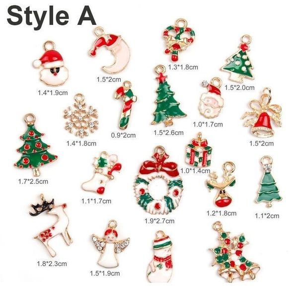 

metal charms christmas pendant ornaments beads for jewelry making diy bracelet earrings xmas gift tree elk santa claus qylorv