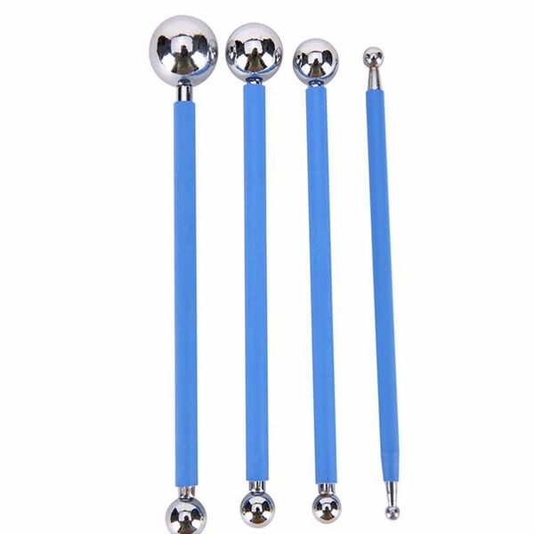

4pcs/lot stainless steel molding ball sticks, sugarcarft fondant cake decorating kit, polymer clay tools kitchen acc jlluav