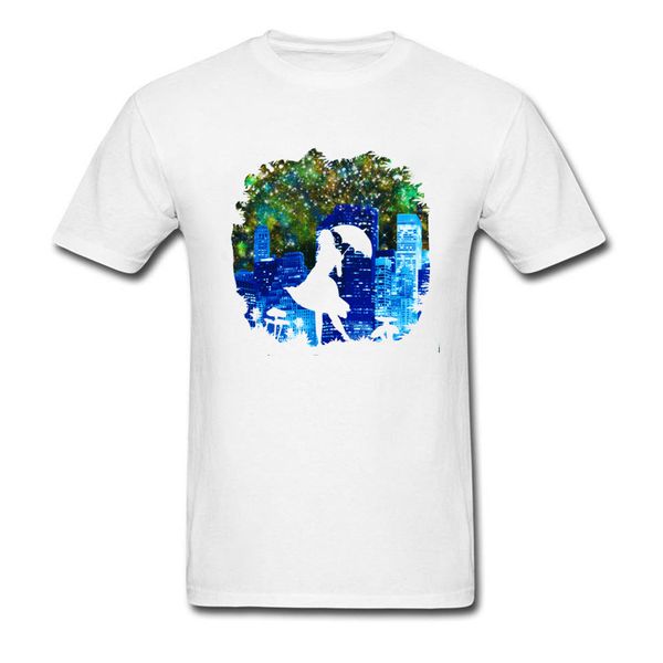 

umbrella city 2018 brand design men t shirt pure white & tees art drawing woman silhouette print tshirt sport hooded sweatshirt hoodie