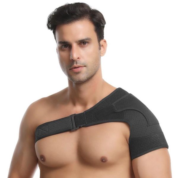

black bandage for men women breathable adjustable safety strap for gym sports care shoulder support strap, Black;blue