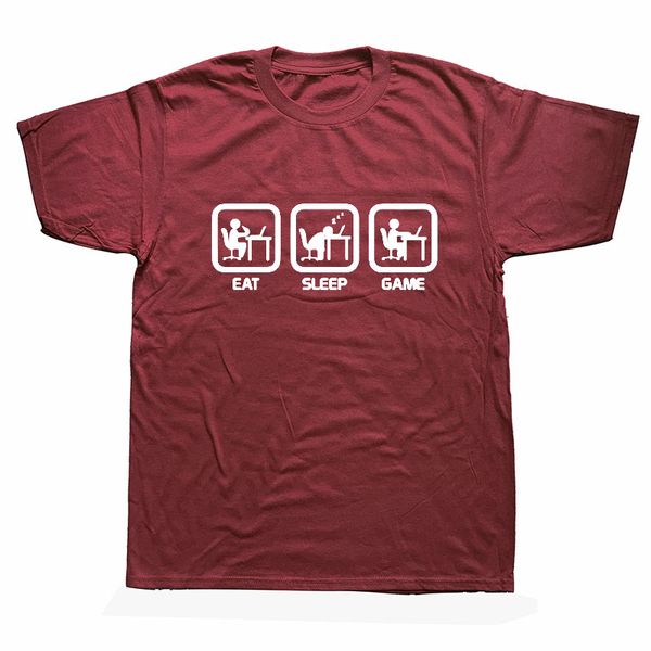 

new fashion eat sleep game gamer funny men humor casual printed college mens brand clothing hoodie designers t shirts sweatshirt