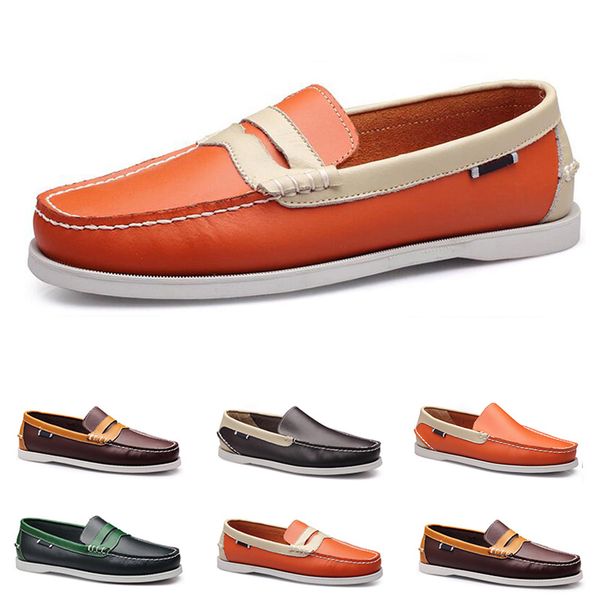

leather peas men casual shoes driving soft sole triple black white brown mahogany burgundy all match lazy light tan chocolate army green mul