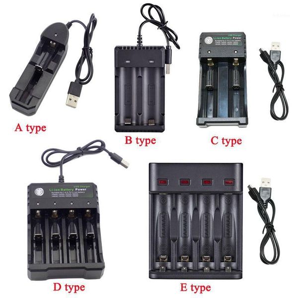 Caricabatteria ricaricabile 18650 14500 1.2V 3.7V Li-ion Fast 1/2/3 Port Slot 18350 Ricarica batterie