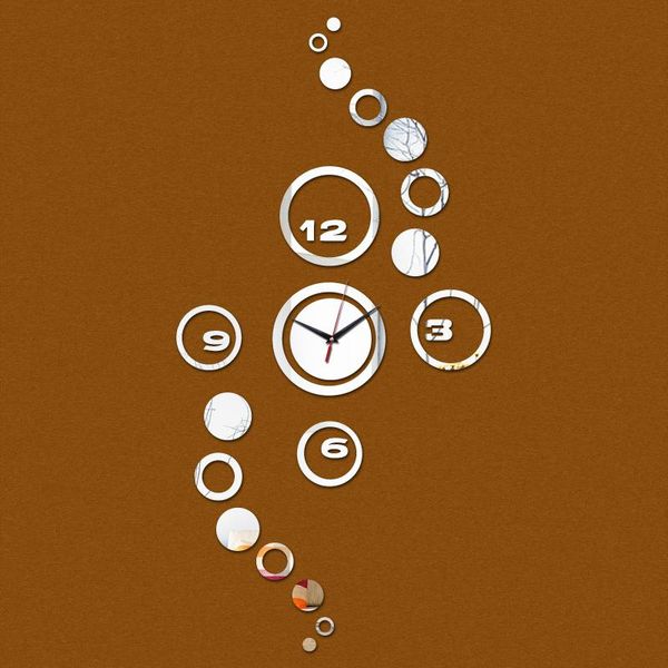

new fashion acrylic mirror wall clock quartz needle stickers europe style still life wall stickers diy watches
