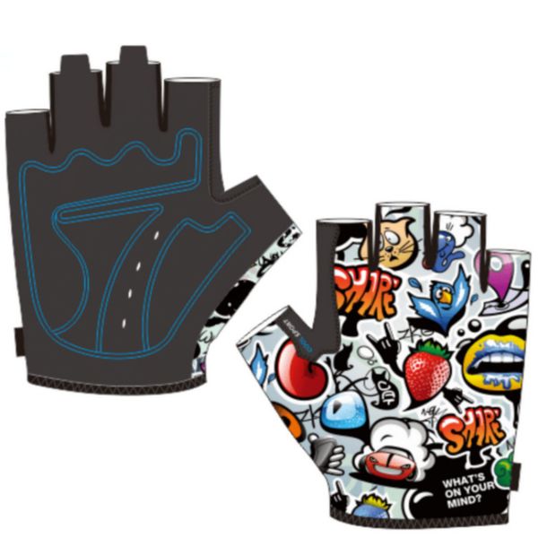

new mountain bike riding outdoor sports fitness short finger children half gloves edf88, Blue;gray