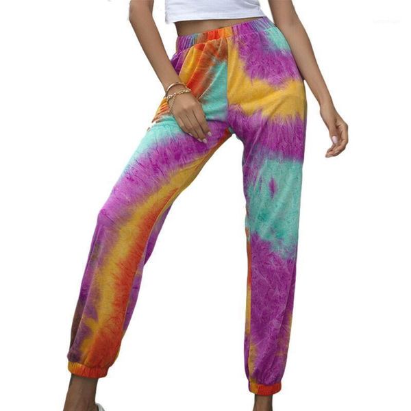 

women's pants & capris tie dye printed women elastic high waisted jogger trousers ankle-length casual baggy female bottoms sweatpants1, Black;white