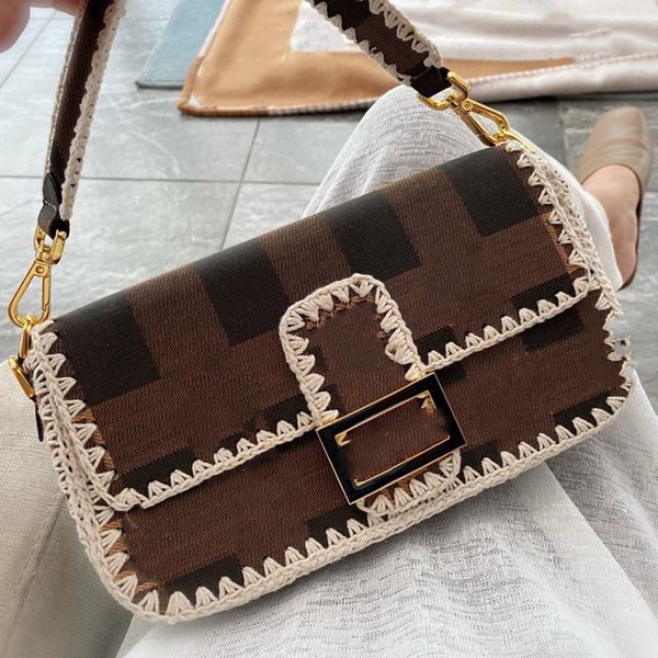 

super classic british style new women's baguette bag fashion shoulder bag catwalk party messenger bag ing, Black