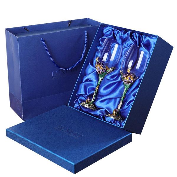 

стекло вино эмаль кристалл подарки high end бокаловидного set box шампанского 2pcs wmthmk xhhair