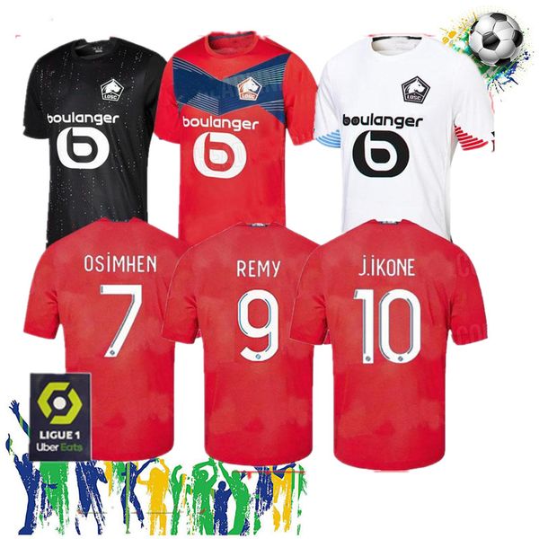 

lille new 2020 2021 soccer jerseys j. ikone remy xeka fonte bamba yazici football shirt 20 21 lille jikone 10 men uniforms, Black;yellow