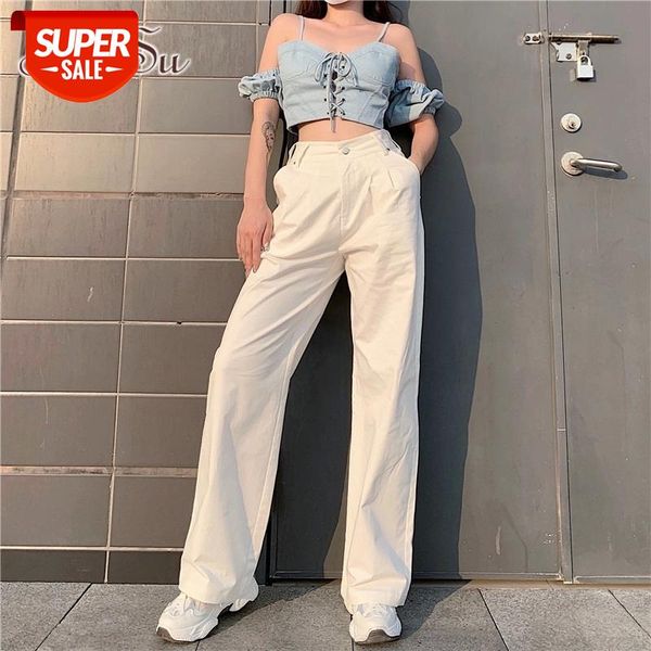 

artsu vintage streetwear baggy pants e-girl 90s aesthetics high waist long y2k trousers autumn fashion loose white pants pa52388 #215i, Black;white