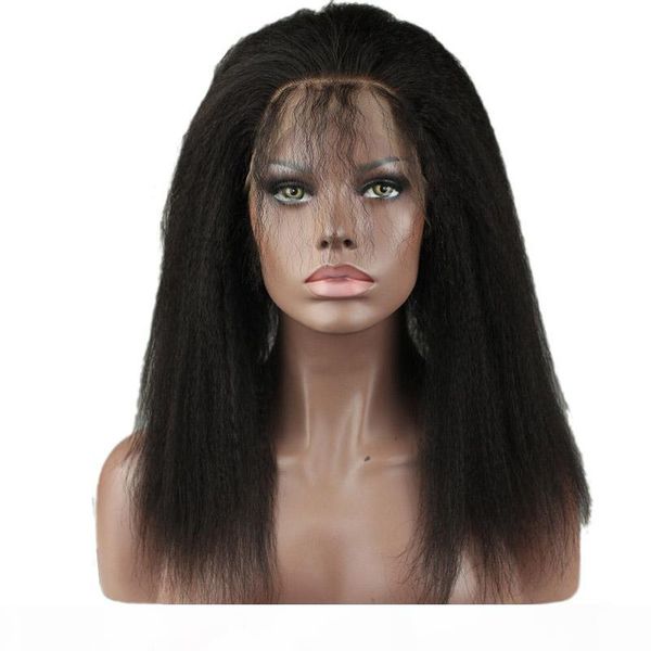 

brazilian virgin hair 360 lace frontal kinky straight yirubeauty human hair kinky straight pre plucked yaki 8-22inch 360 lace frontal, Black;brown