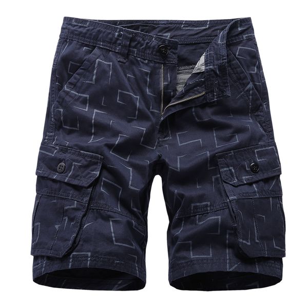 

brand cargo shorts men geometric print casual cotton tactical short pants fashion for man kg-652, White;black