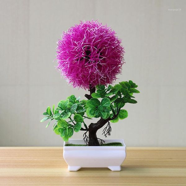 

1pc artificial plant bonsai fake potted garden ary ball home wedding decor1