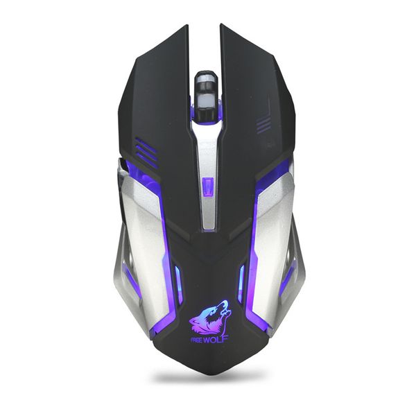 FREE WOLF X7 Kabellose Gaming-Maus, 7 Farben, LED-Hintergrundbeleuchtung, 2,4 GHz, optische Gaming-Mäuse für Windows XP/Vista/7/8/10/OSX