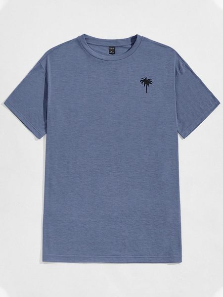 

men palm tree print tee t9ci#, White;black