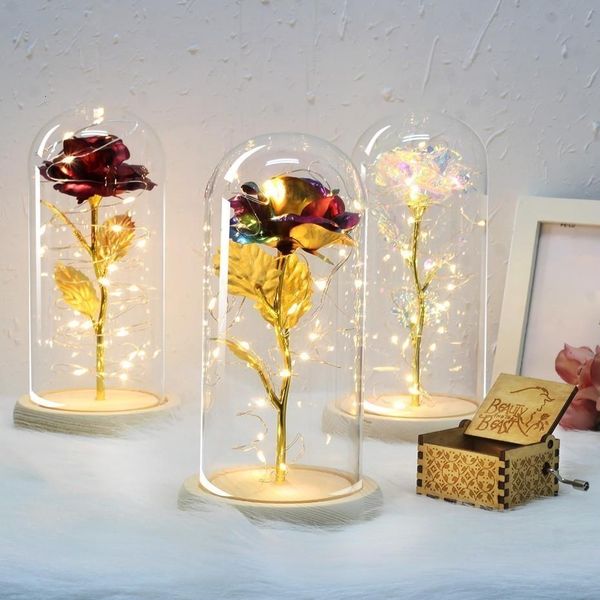 

beast glass rose купол led valentines для а в 2019 beauty light подарков горячий красный день с матери позолоченные wmtffg xhhair