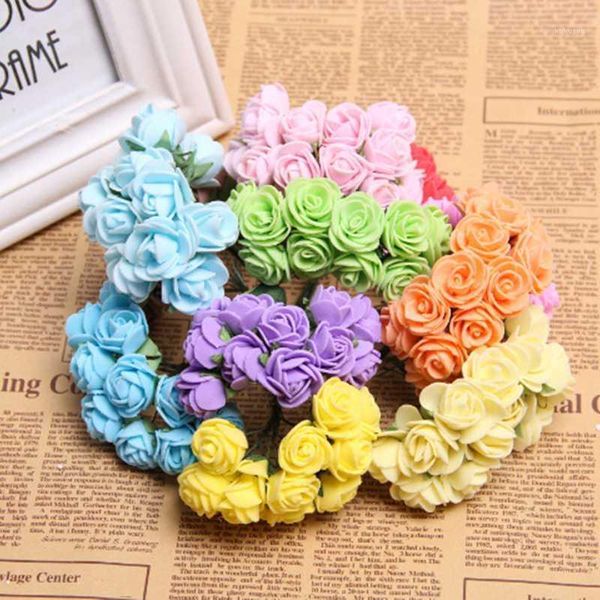

144pcs 2cm mini foam rose artificial flower bouquet wedding flower decoration scrapbooking diy wreath fake rose flowers1