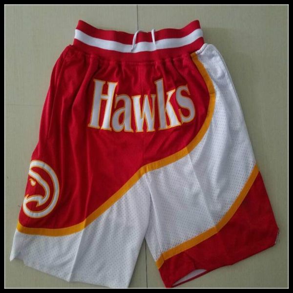 

atlanta hawks men just don hardwood classics nba embroidered pocket mesh basketball shorts, Black