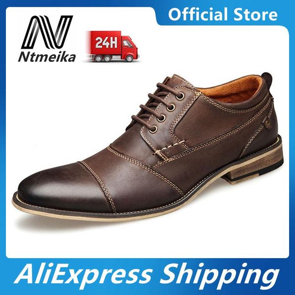 

men dress shoes lace up leather formal shoes fashion retro oxfords designer party, Black