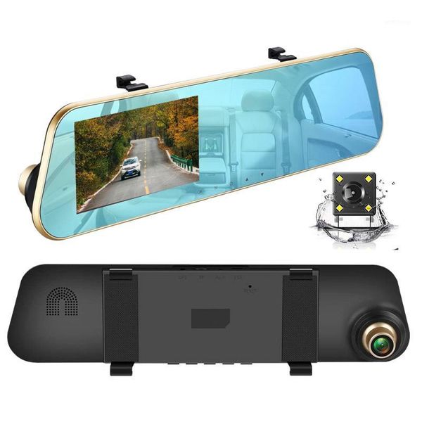 

hgdo 4.3 inch car dvr 1080p dual cameras rear view car camera video recorder anti-glare mirror dash cam auto registrator1