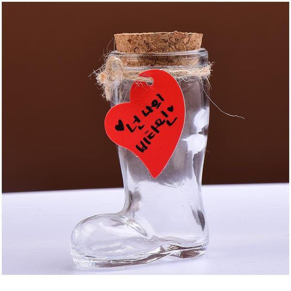 

1pc natural crystal gravel in lovely heart-shaped glass bottle rock chips tumbled stone healing christmas or home dec qylrna, Black