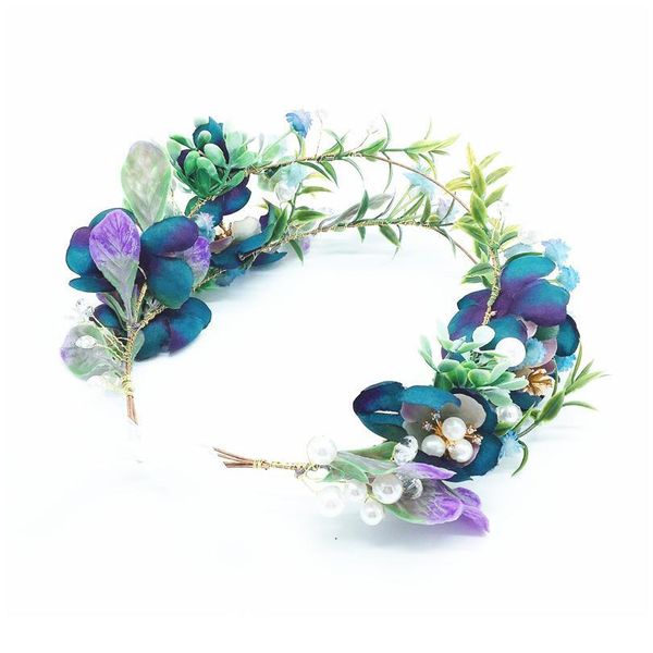 

women wedding party headwear hair accessories bridal flower wreath crown festival headband headdress floral garlands h qylabx