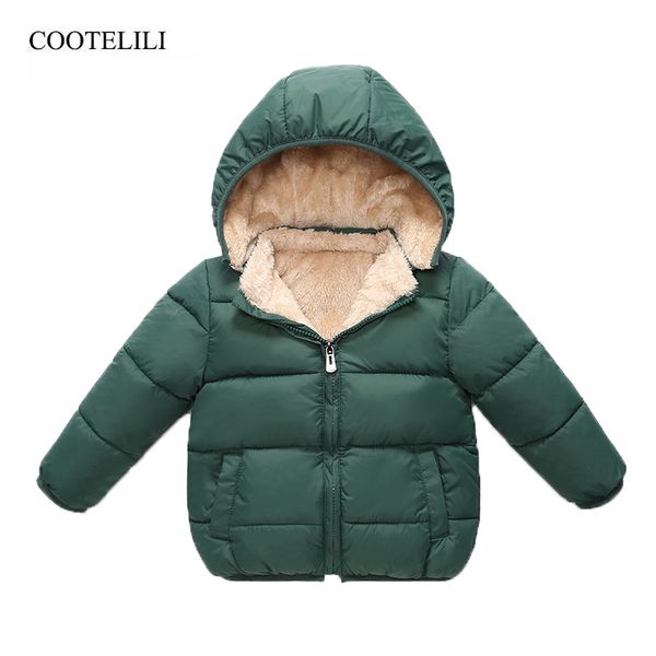 

cootelili fleece winter parkas kids jackets for girls boys warm thick velvet children's coat baby outerwear infant overcoat, Blue;gray