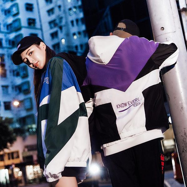 

ywsrlm 2018 harajuku hoodie jackets windbreaker men hip hop streetwear block loose jacket coat autumn casual track size 3xl1, Black;brown