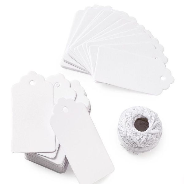 

jewelry display kraft paper price tags with cotton threads white 92x45.5x0.4mm 150pcs jewelry bbynkh