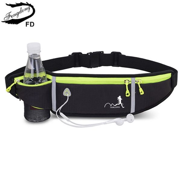 

fengdong ultra thin running bag sports waist men multifunctional pack sling chest anti-theft 5.5 inch phone 220216