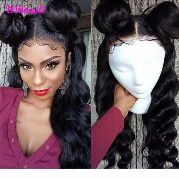 

13x6 remy hair lace frontal wig brazilian body wave lace front wig with baby hair human hair lace front wigs part, Black;brown