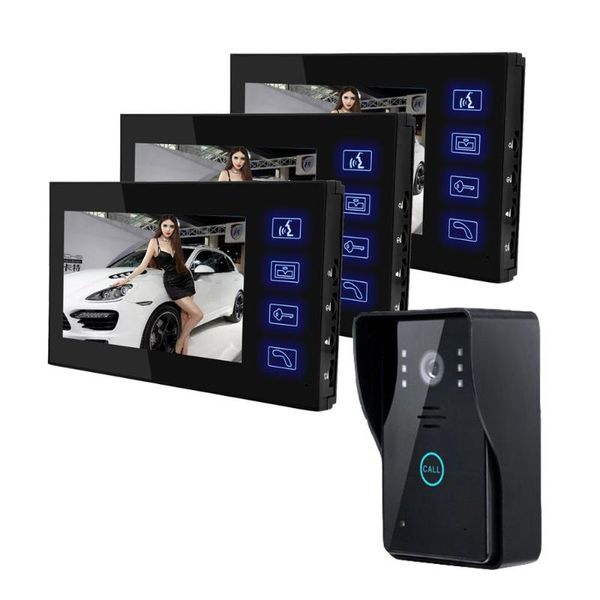 

video door phones phone 7 inch color lcd intercom system home security kit infrared ninght vision camera with unlock