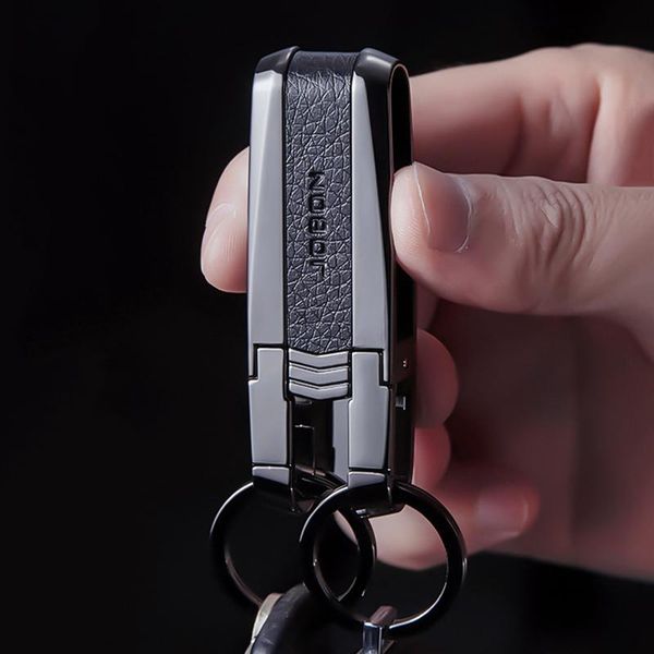 

jobon luxury belt car keychain for men women key ring holder durable key chain jewelry accessories gift for lovers friends, Silver