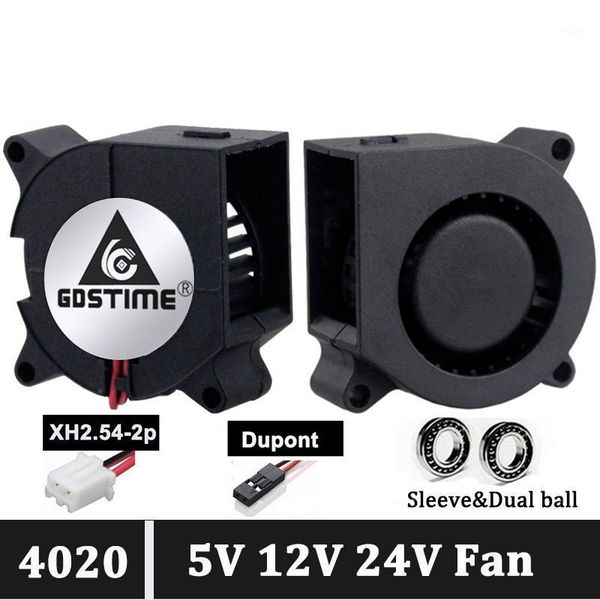 

fans & coolings gdstime 3d printer fan 40mm 4020 turbo blower 24v 12v 5v double ball sleeve cooling 2pin dupont for cooler1