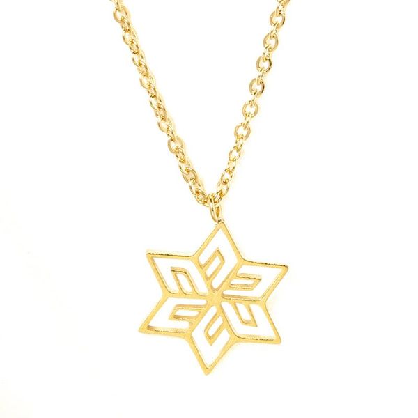 

bijoux femme gold chain snowflake necklace pendant stainless steel choker statement necklace for women christmas gifts 2020, Silver