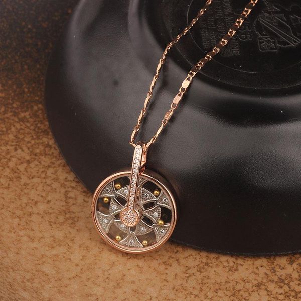 

geometric revolving collarbone necklace, copper set zircon pendant, valentine gifts, fashion jewelry wholesale,tln197, Silver