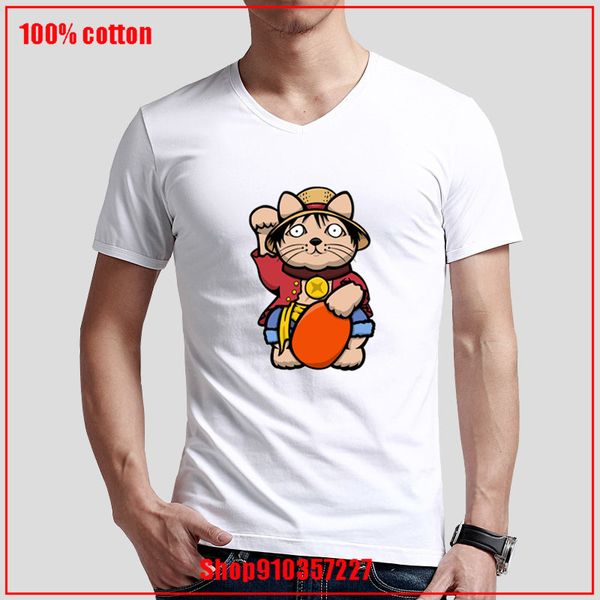 

new arrival love neck casual one piece luffy lucky cat print short sleeve gothic clothes harajuku sport sweatshirt hoodie t shirt