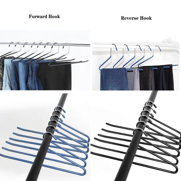

wardrobe storage hangers no trace metal thickening trousers pant rack two types coat hanger stainless steel forward reverse hook 1 78rm g2