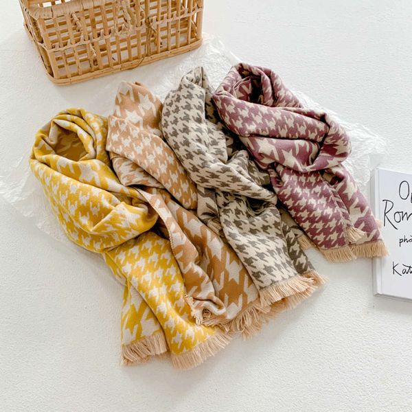 

like in children's new cashmere autumn scarf and winter 2020 nluj, Red;brown