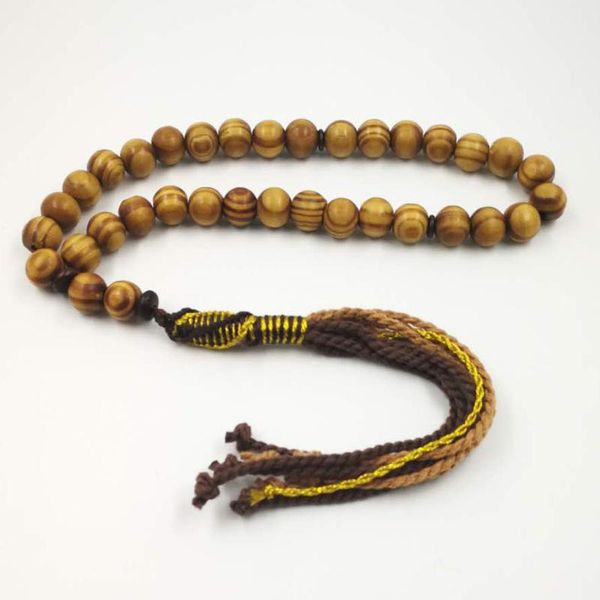 

2020 new arrivals tasbih 33 66 99 beech wood man's misbaha prayer beads rosary 8mm 10mm 12mm 14mm all size, Black