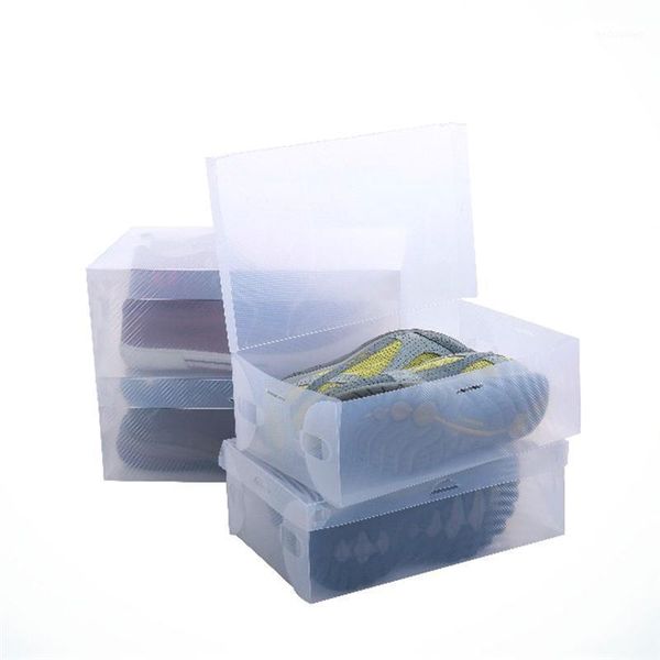 

storage boxes & bins ounona 6pcs shoe plastic shoebox cases organizer box containers novelty stackable shoes case holder1