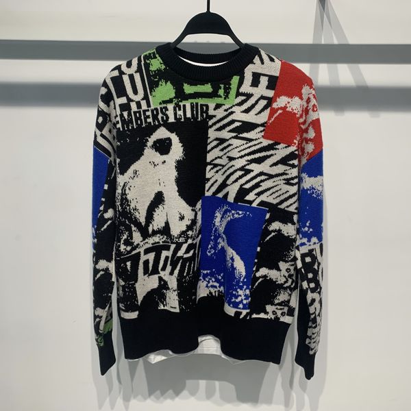 

complex craft knitwear winter men's clothing crew neck long sleeve sweater for men 2020 new autumn fashion, White;black