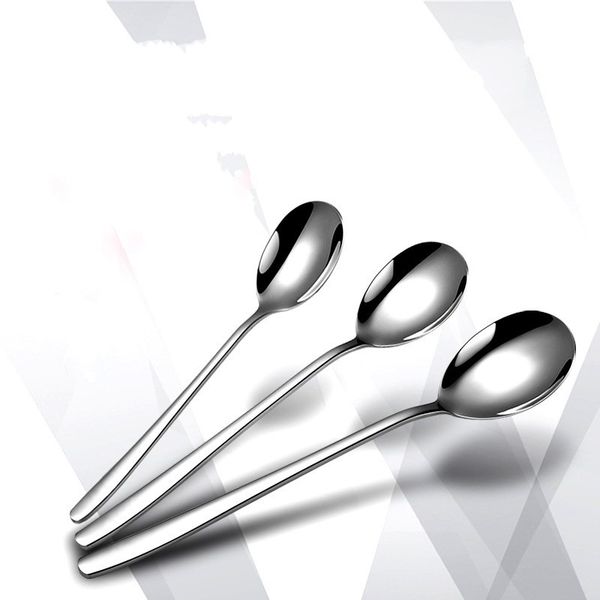 

304 stainless steel dinnerware spoon soup coffee tea spoon dessert ice cream long handle spoons kitchen accessories bar tools 75 m2