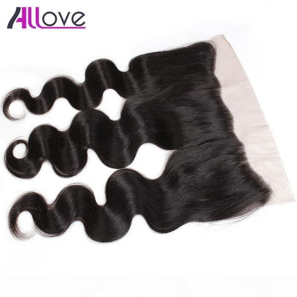 

allove 8a brazilian body wave lace frontal 1pc peruvian virgin hair ear to ear closure malaysian human hair frontal closure indian curly hai, Black;brown
