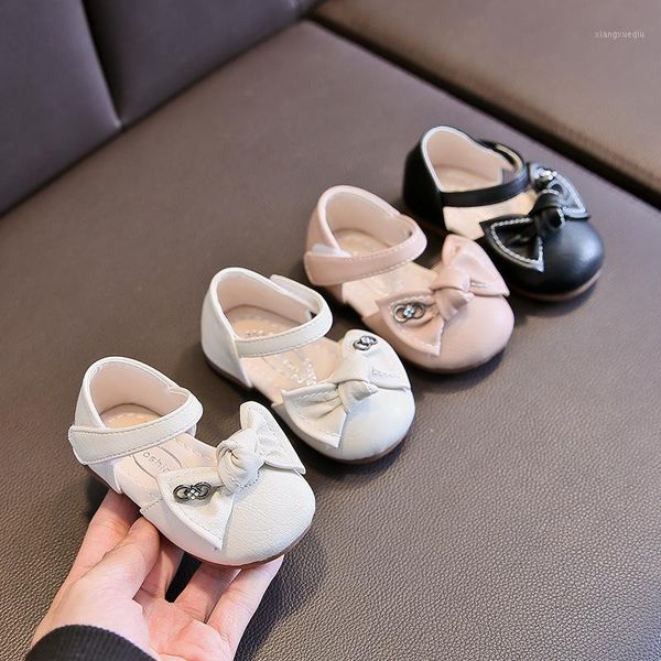 

spring girl's leather shoes soft bottom bow toddler shoes leather baby infant girl1