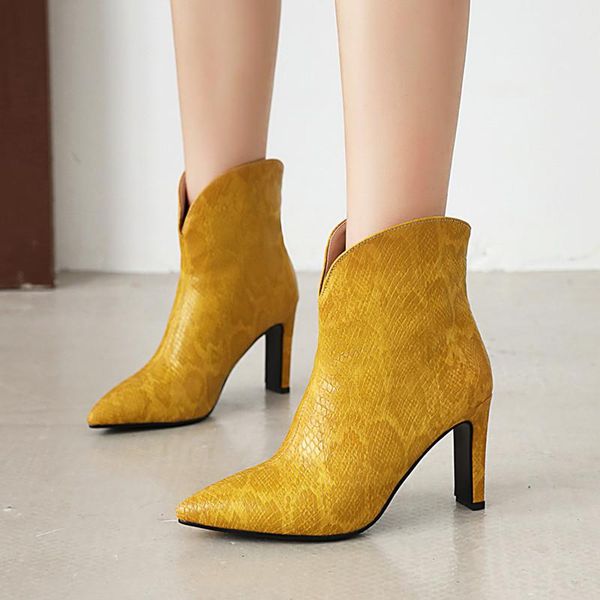 

cowboy ankle boots for women shoes heeled women's ankle boots snake print western cowgirl fashion autumn shoes woman, Black