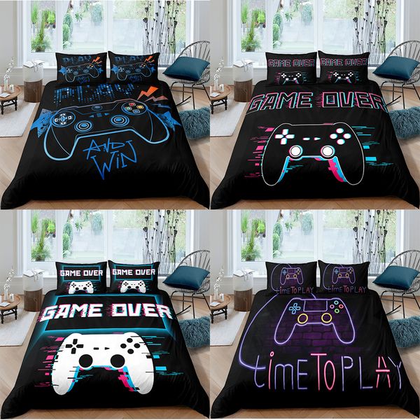 

zeimon 2/3pcs 3d digital game printing bedding set 1 quilt cover + 1/2 pillowcases us/eu/au size twin double full queen king duvet cover